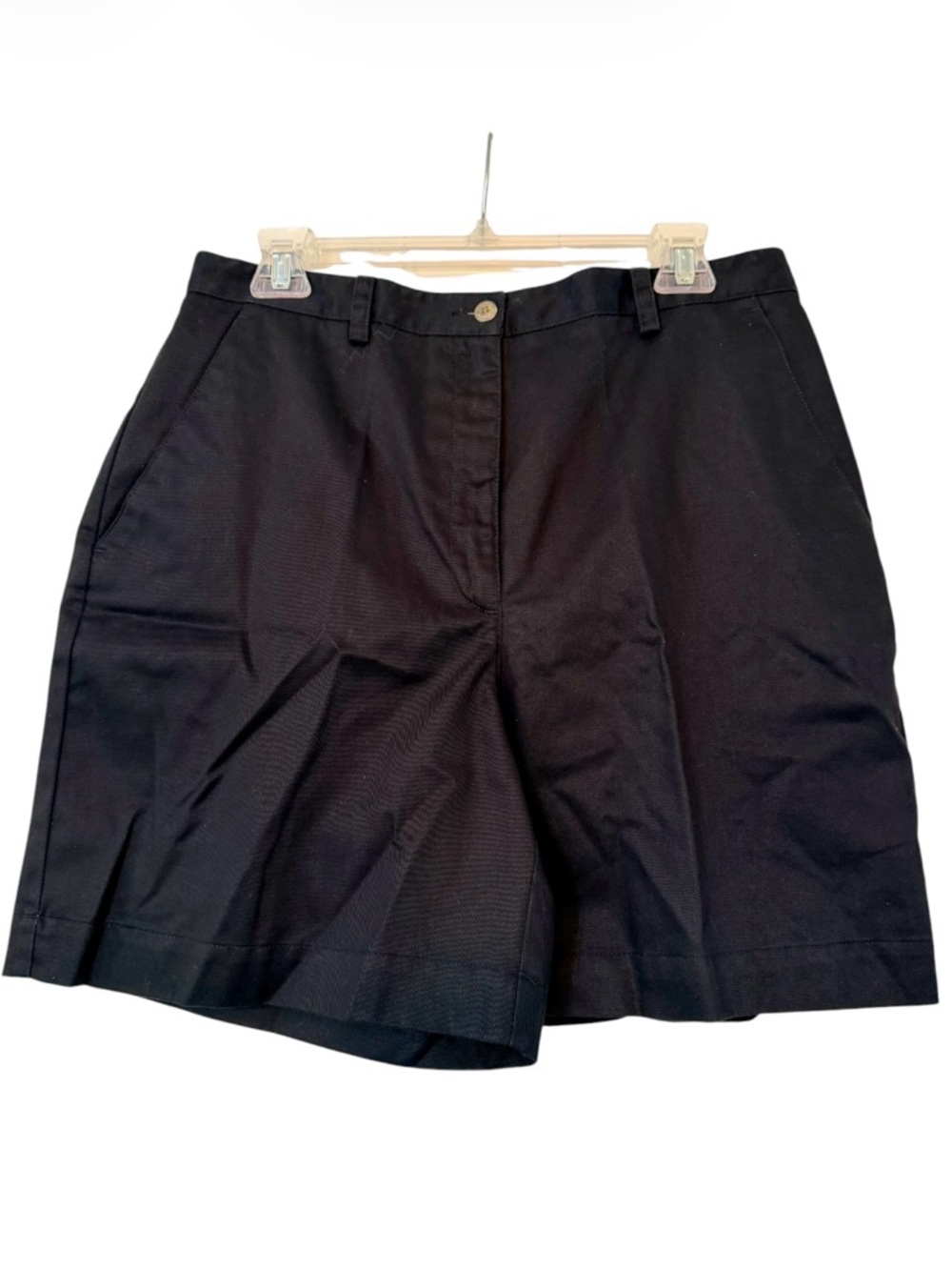 Liz Claiborne - Black Cotton Pleated Bermuda Shorts Size 12 NWT